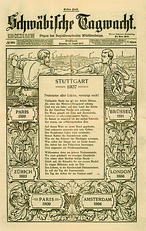 Ausgabe der Schwäbischen Tagwacht zum Sozialistenkongress 1907