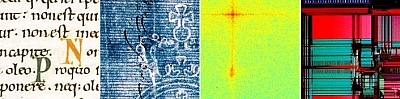 BERNSTEIN Banner aus verschiedenen Aufnahmen von Wasserzeichen und ihrer digitalen Verarbeitungsformen