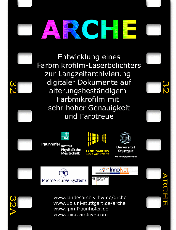 Plakat zum Projekt ARCHE