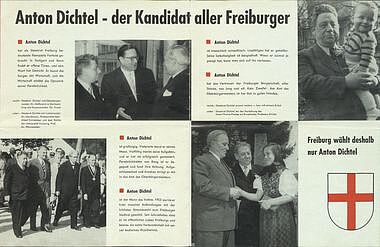 Faltblatt mit Wahlkampfwerbung für Anton Dichtel